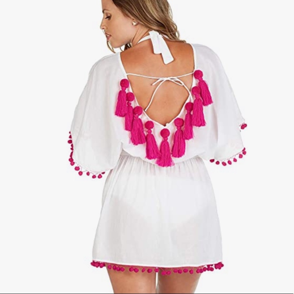 NWT 🌺 Mud Pie Kiara Swim Cover Up with Tassels